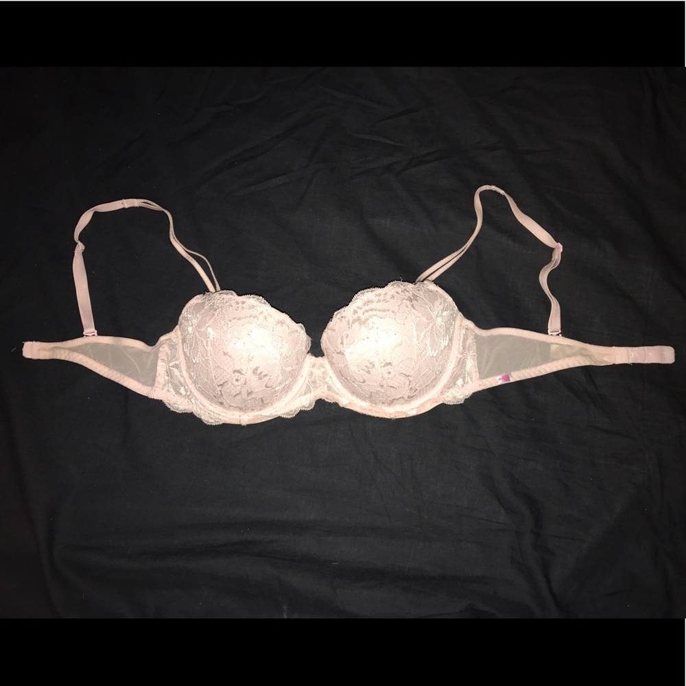 PINK Light Pink Lace Bra